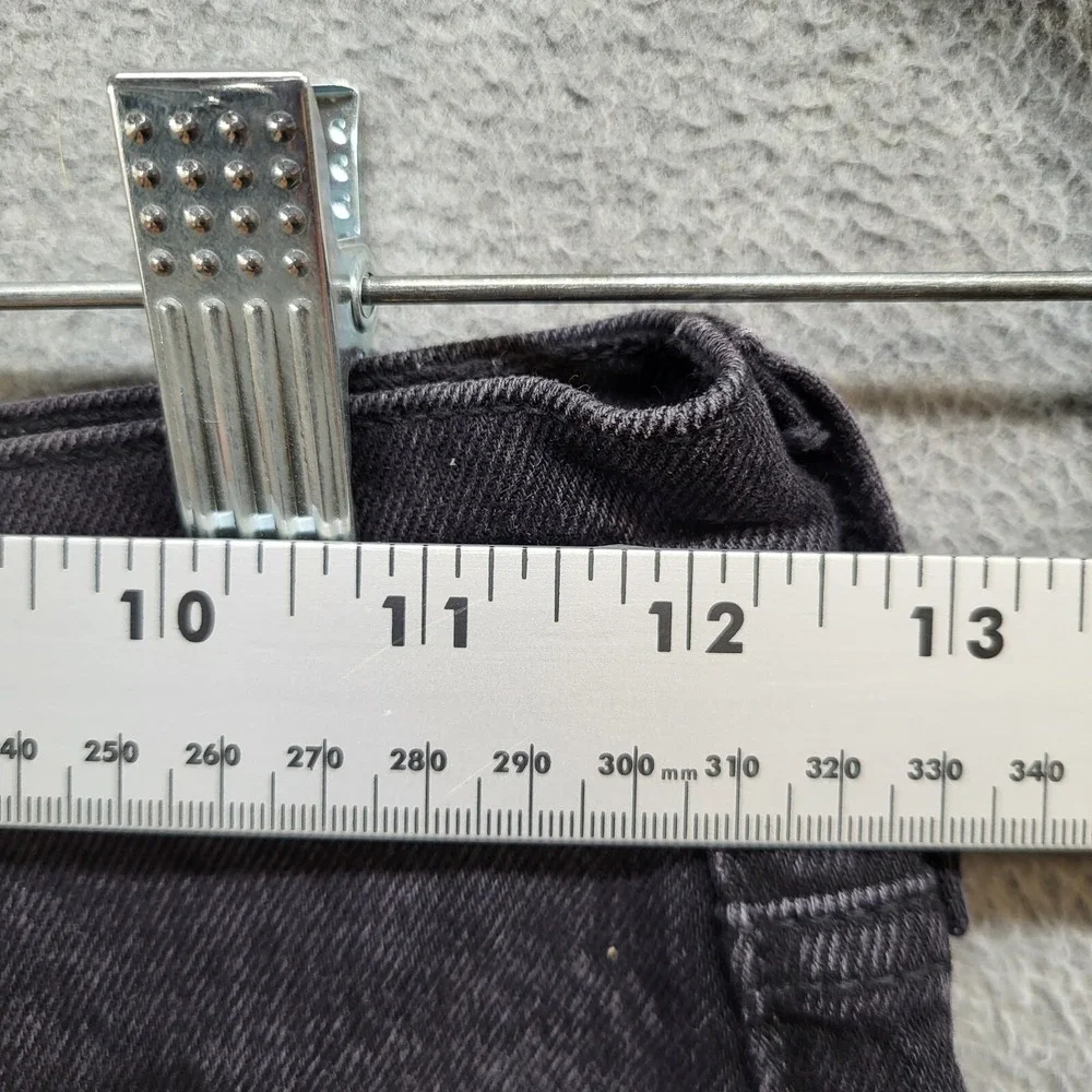 Levi's 501 Womens‎ Shorts 24 Black Big E Ribcage Cut Off High Rise Button Fly